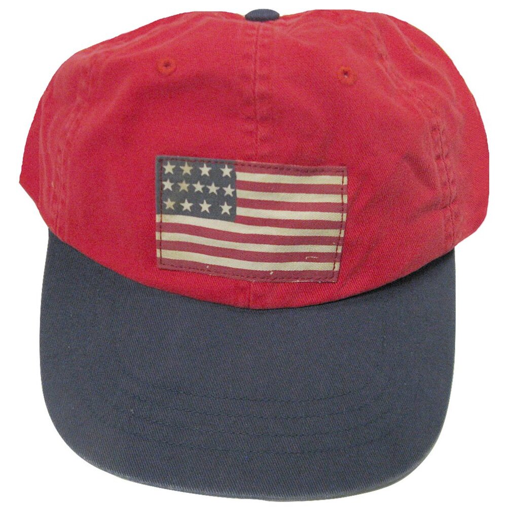 NEW RARE Vintage Polo Ralph Lauren Baseball Hat! Red With US Flag on Front